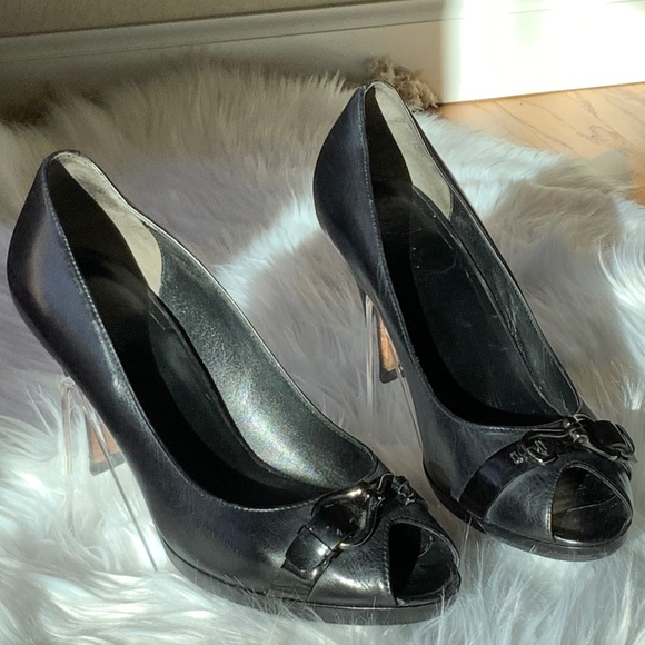 Cole Haan Black Open Toe Heels - 9.5 - Picture 1 of 11